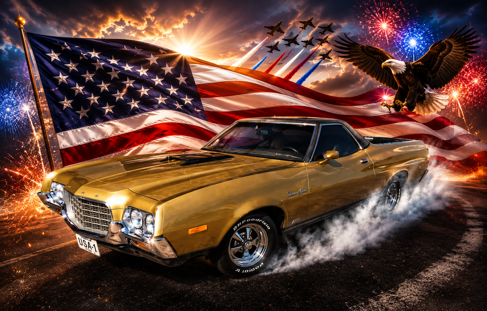 Patriotic Ford Ranchero